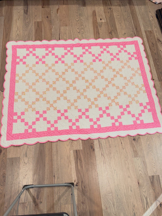 Pink Irish Chain Quilt