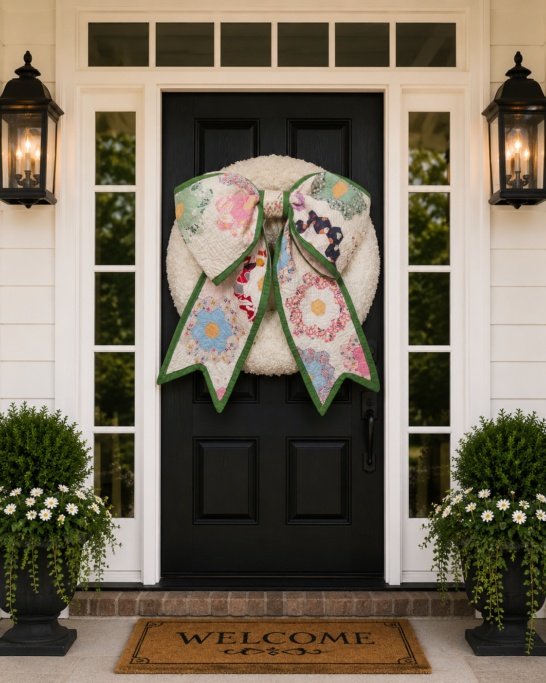 Vintage Grandmother’s Garden Floppy Quilt Bow