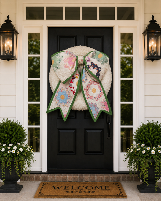 Vintage Grandmother’s Garden Floppy Quilt Bow