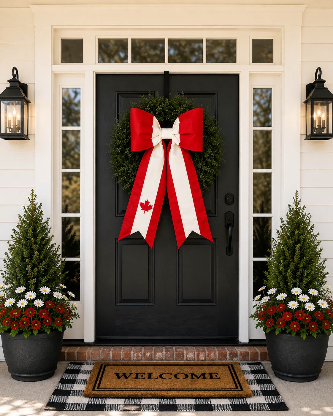 Canada Flag Bow | Missionary Farewell Decor | Large Front Door Bow