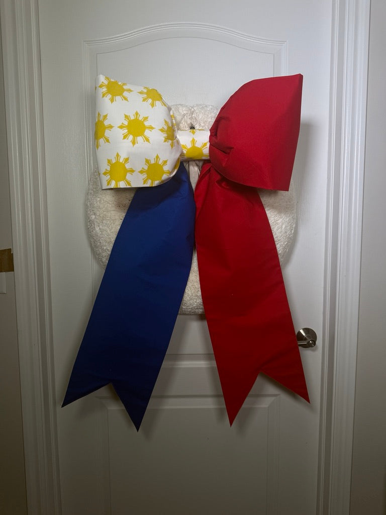 Philippines  Flag Bow | Missionary Farewell Decor | Large Front Door Bow