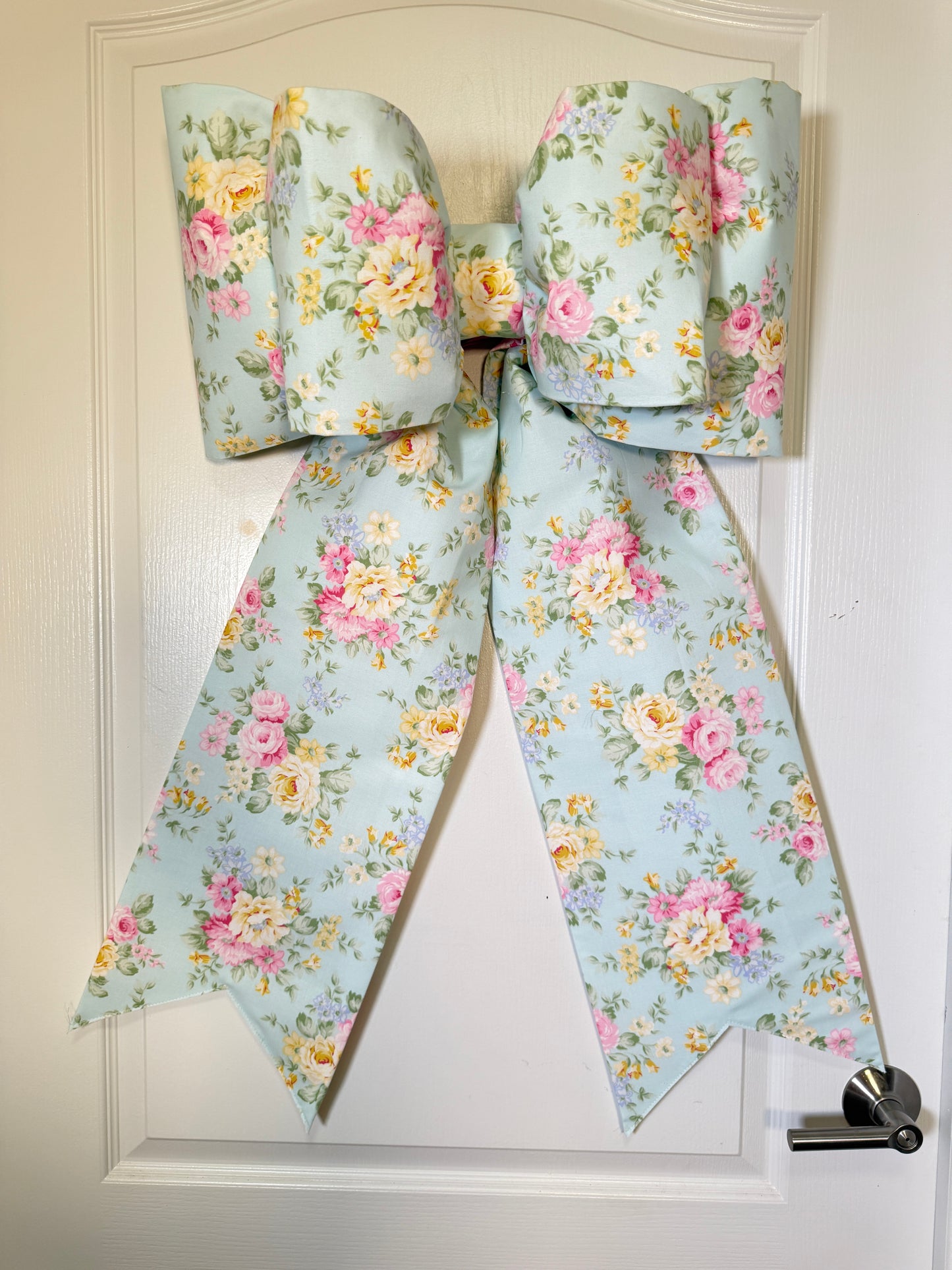 Blue Floral Bow