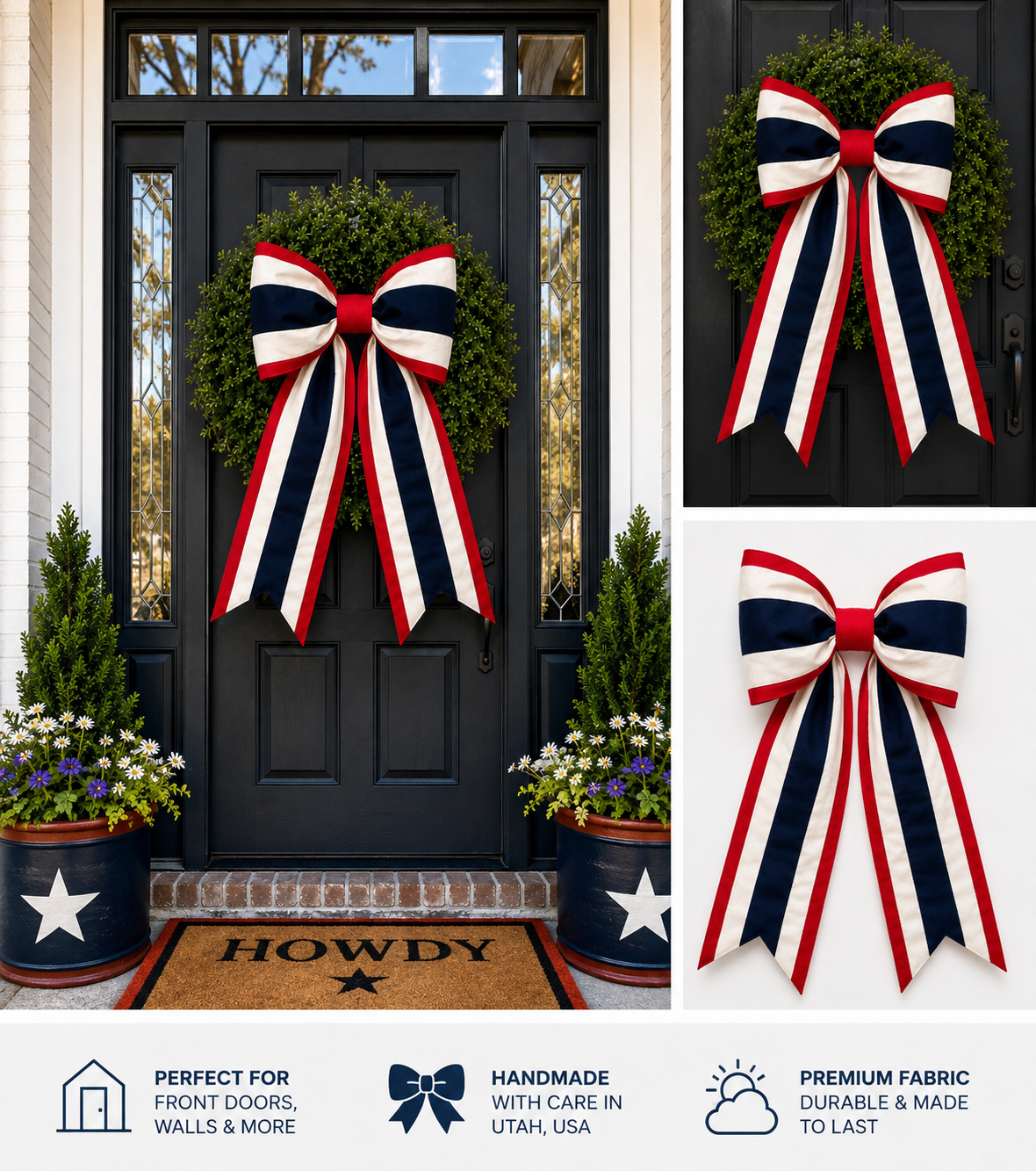 Thailand Flag Bow | Missionary Farewell Decor | Large Front Door Bow