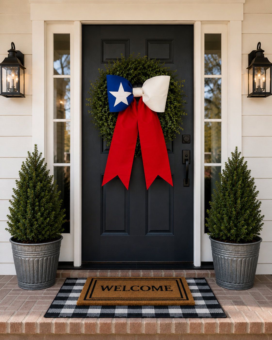 Chile Flag Bow | Missionary Farewell Decor | Large Front Door Bow