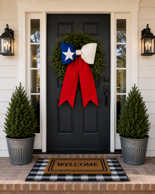 Chile Flag Bow | Missionary Farewell Decor | Large Front Door Bow