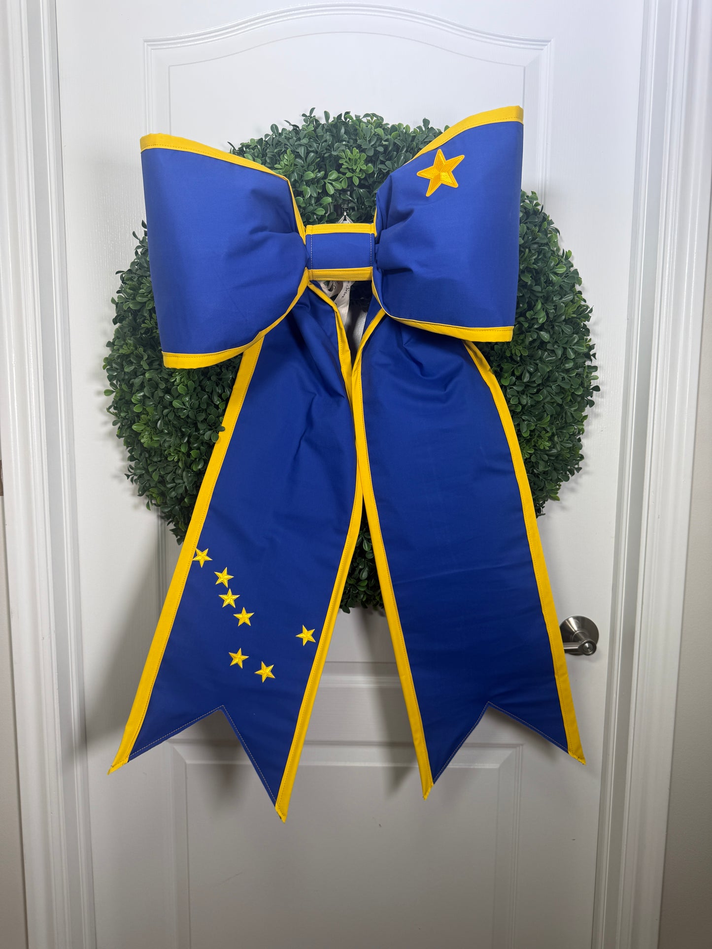 Alaska State Flag Bow | Missionary Farewell Decor | Large Front Door Bow