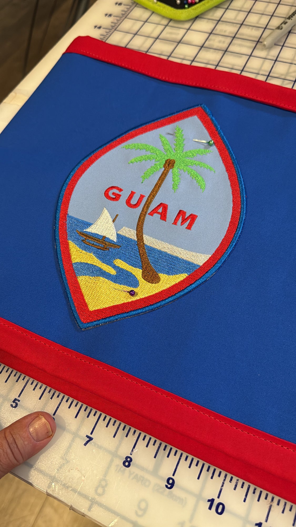 Guam Flag Bow | Missionary Farewell & Country Decor | Large Front Door Bow