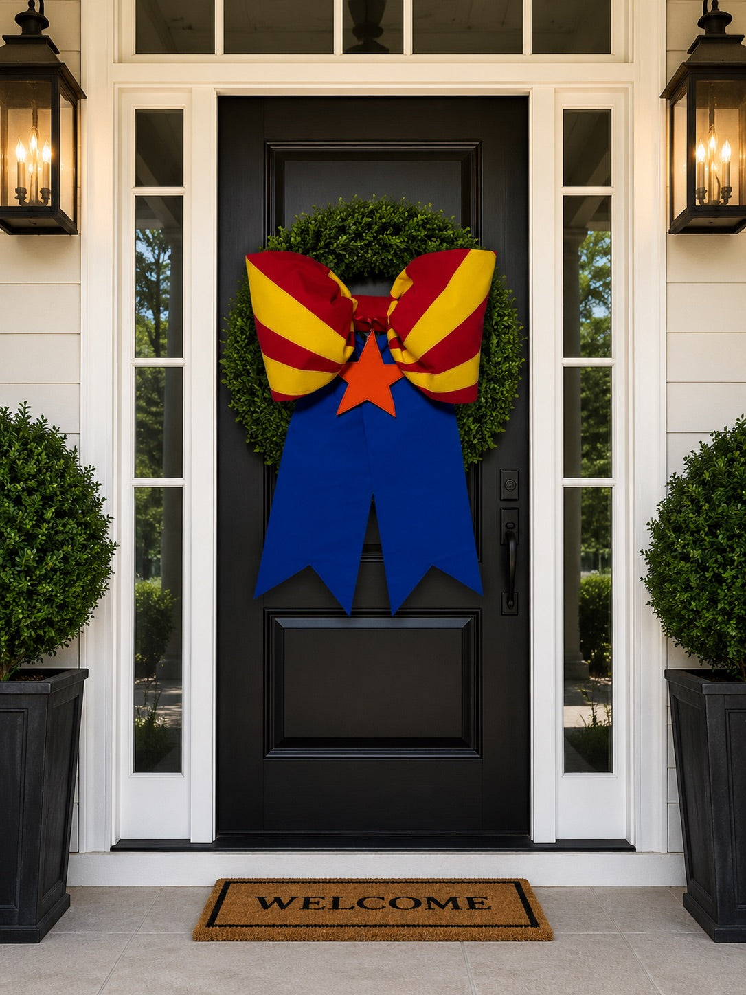 Arizona Flag Bow | Missionary Farewell Decor | Large Front Door Bow