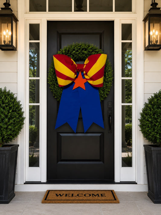 Arizona Flag Bow | Missionary Farewell Decor | Large Front Door Bow