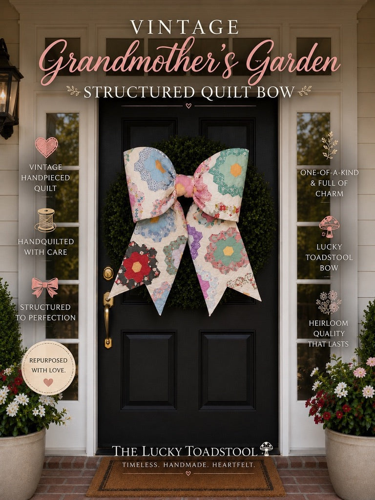 Structured bow will be like this grandmas garden only in the blue and white check