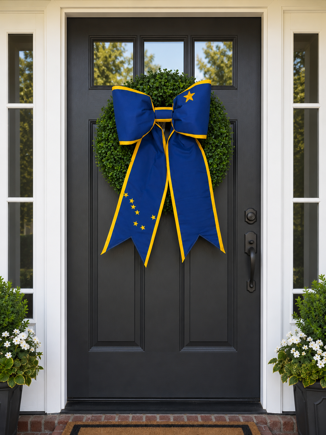 Alaska State Flag Bow | Missionary Farewell Decor | Large Front Door Bow