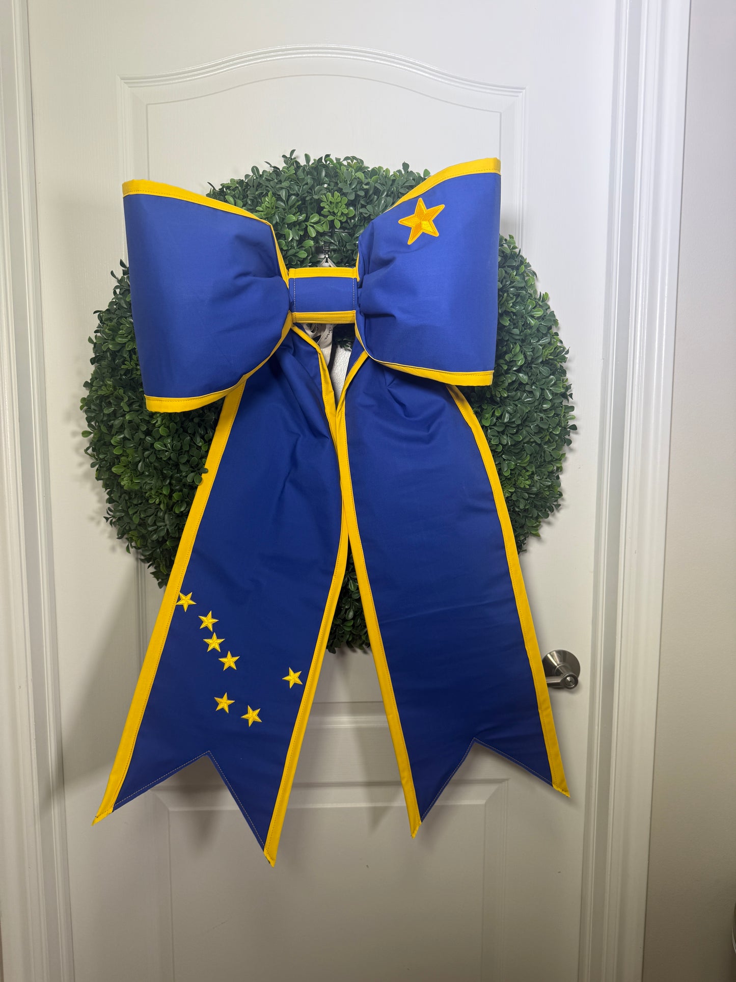 Alaska State Flag Bow | Missionary Farewell Decor | Large Front Door Bow