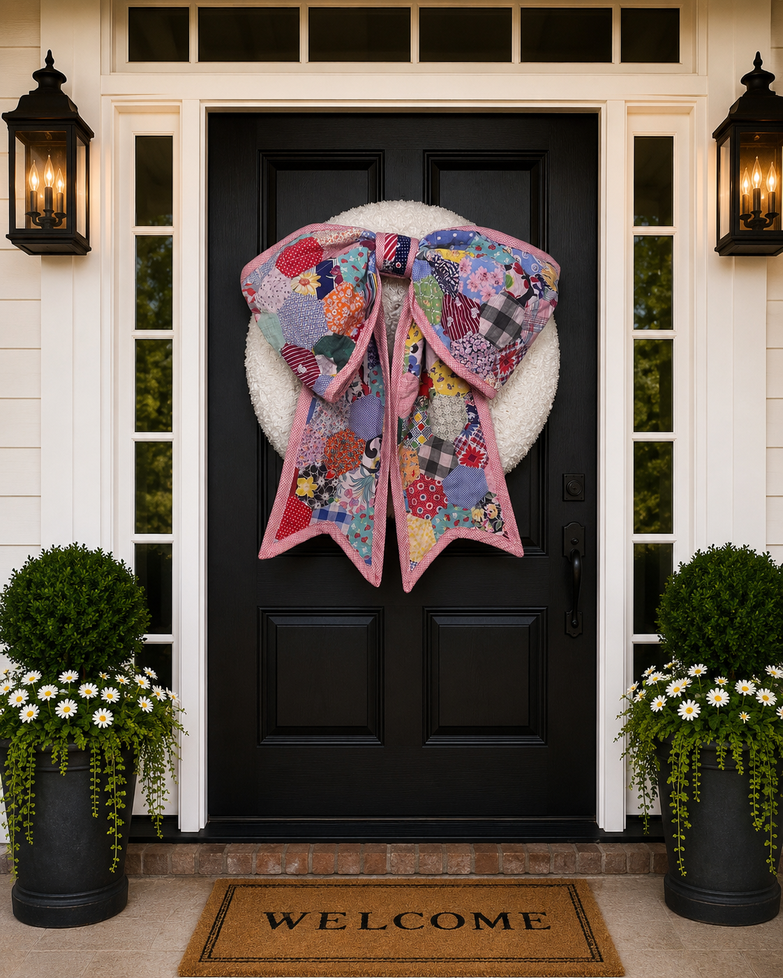 Vintage Pink Floppy Quilt Bow