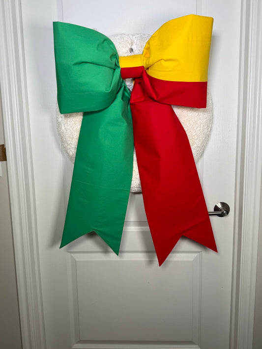 Benin Africa Flag Bow | Missionary Farewell Decor | Large Front Door Bow