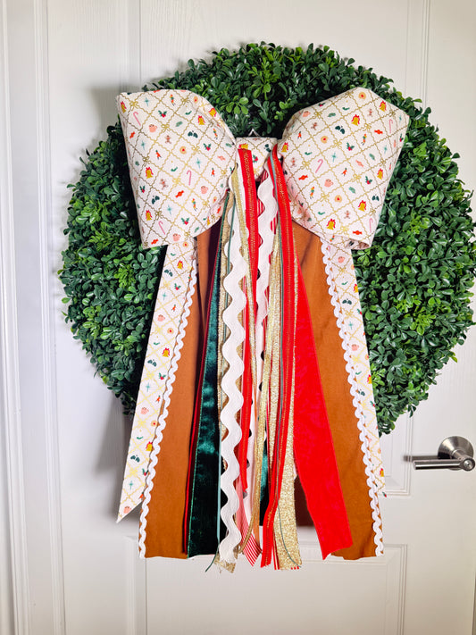 Christmas Jubilee Bow in Cream | Rifle Paper Co. Fabric & Ribbon Tails