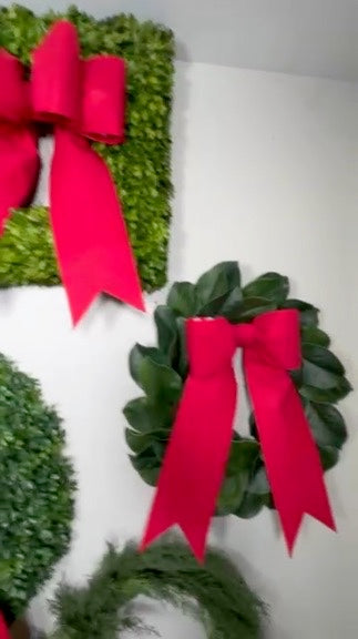 Red Shimmer Fabric Bow | Handmade Christmas & Valentine’s Wreath Bow | Oversized Front Door Decor