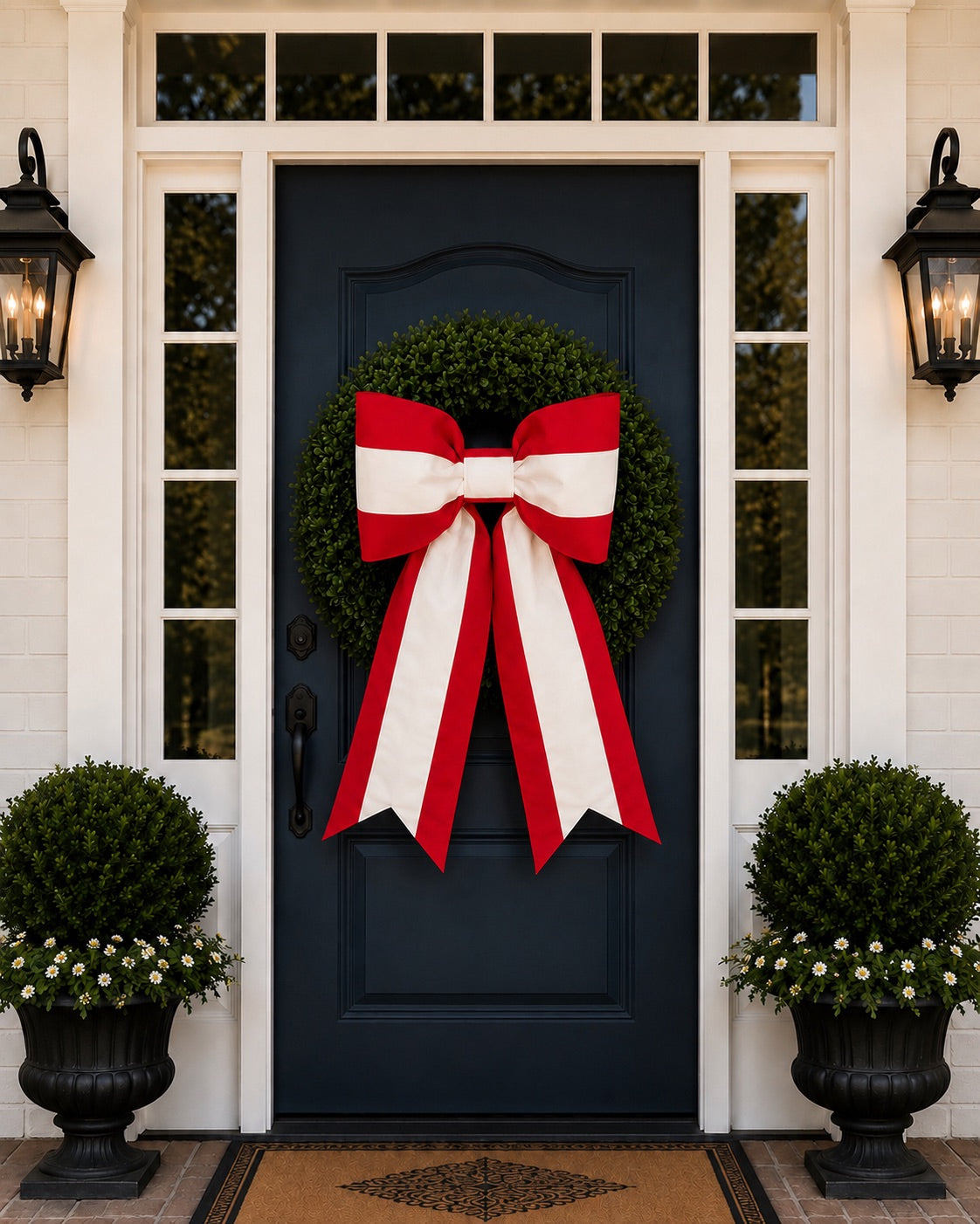 Austria Flag Bow | Missionary Farewell & Country Decor | Large Front Door Bow