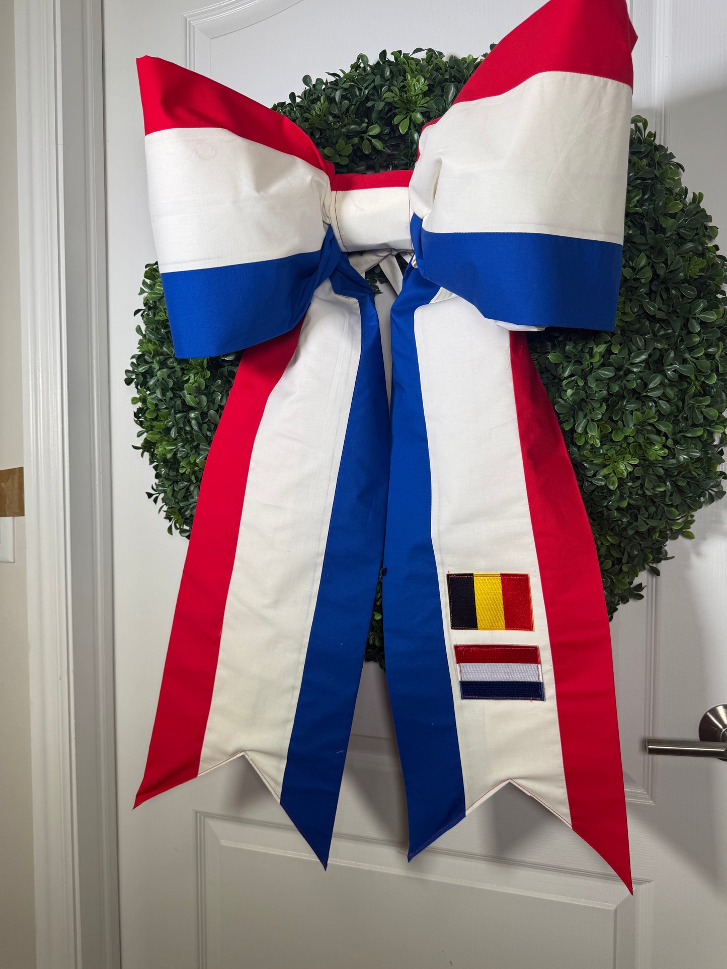 Netherlands Flag Bow | Missionary Farewell Decor | Large Front Door Bow