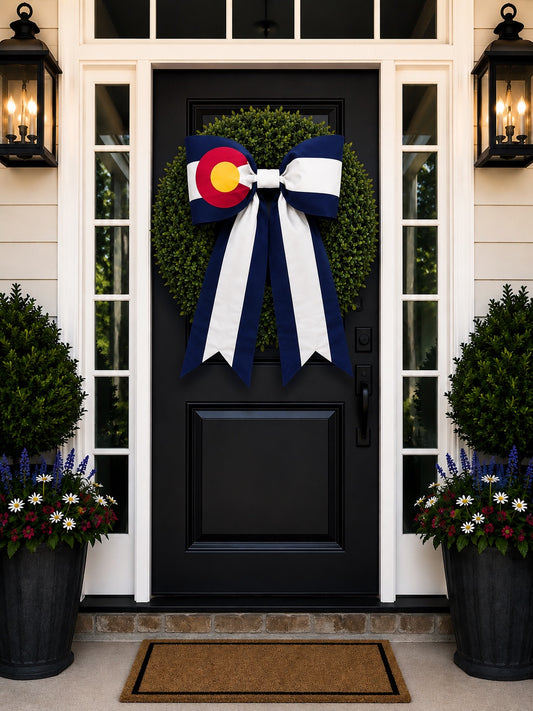 Colorado State Flag Bow | Missionary Farewell Decor | Large Front Door Bow