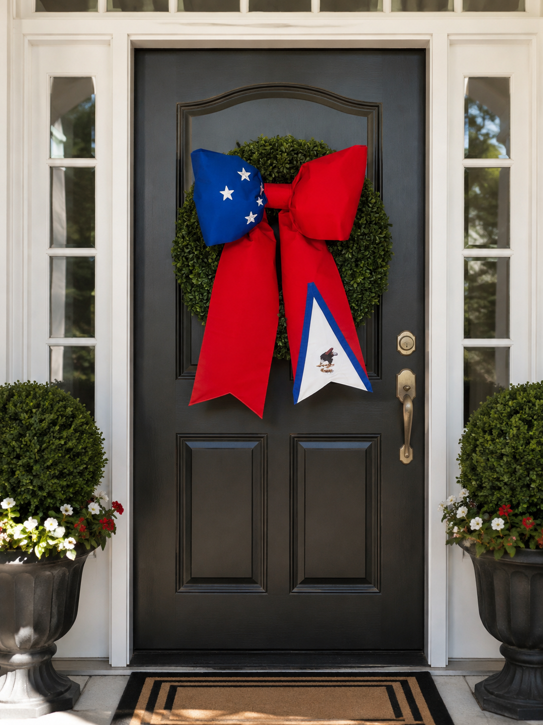 Samoa and American Samoa  Flag Bow | Missionary Farewell Decor | Large Front Door Bow