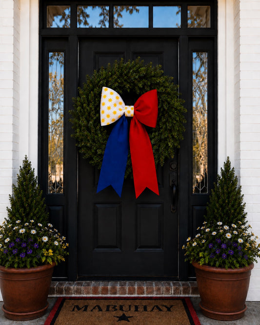 Philippines  Flag Bow | Missionary Farewell Decor | Large Front Door Bow