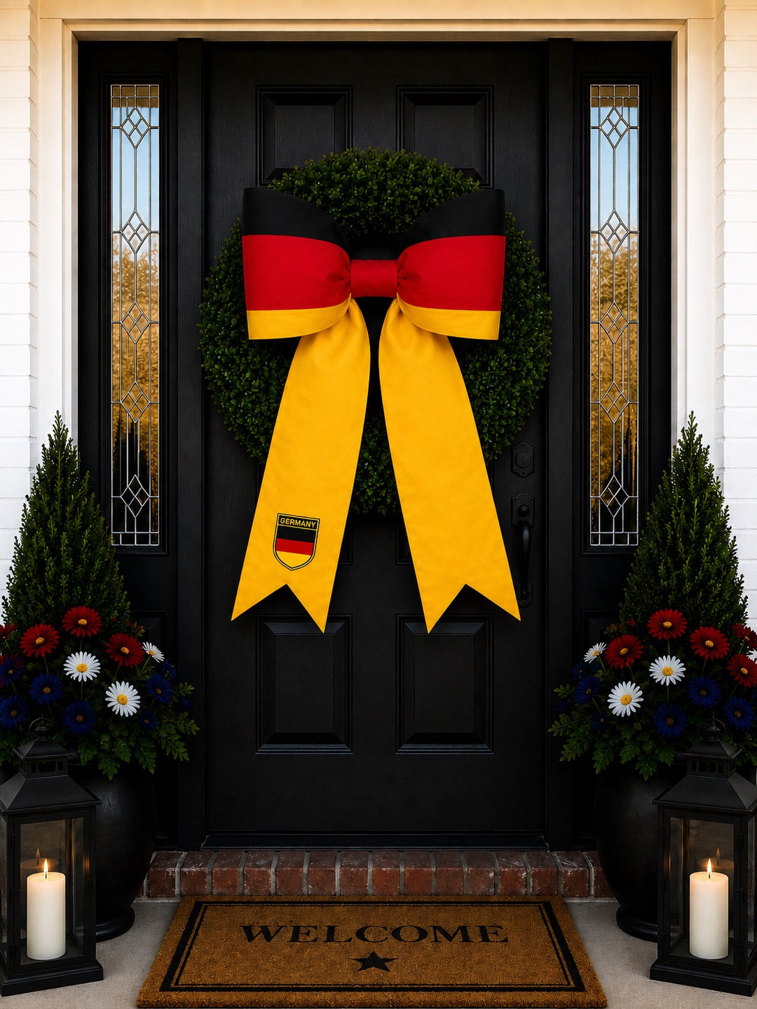 Germany Flag Bow | Missionary Farewell Decor | Large Front Door Bow