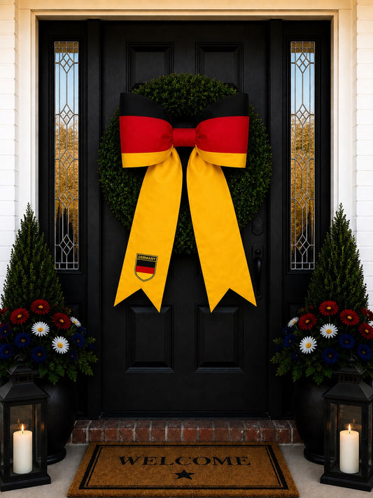 Germany Flag Bow | Missionary Farewell Decor | Large Front Door Bow