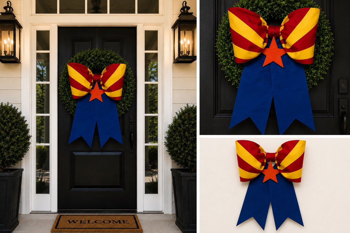 Arizona Flag Bow | Missionary Farewell Decor | Large Front Door Bow