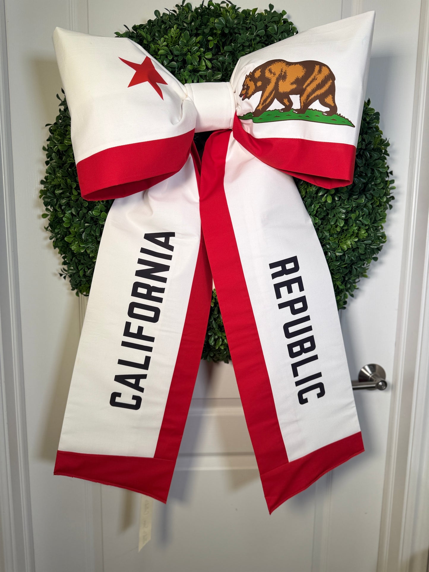 California State Flag Bow | Missionary Farewell Decor | Large Front Door Bow