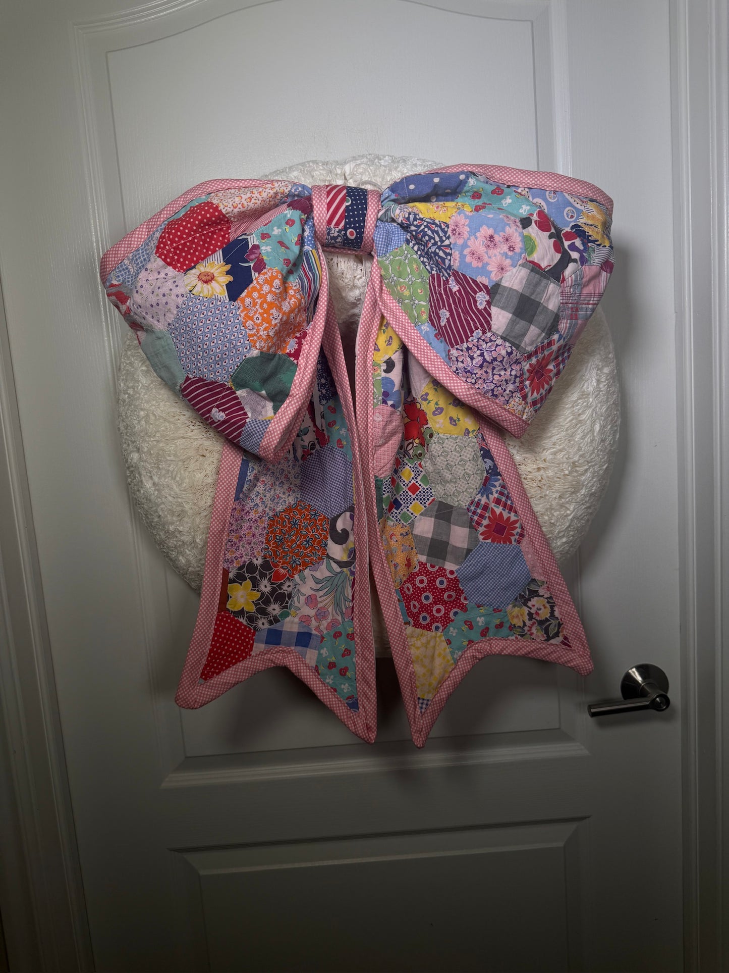 Vintage Pink Floppy Quilt Bow