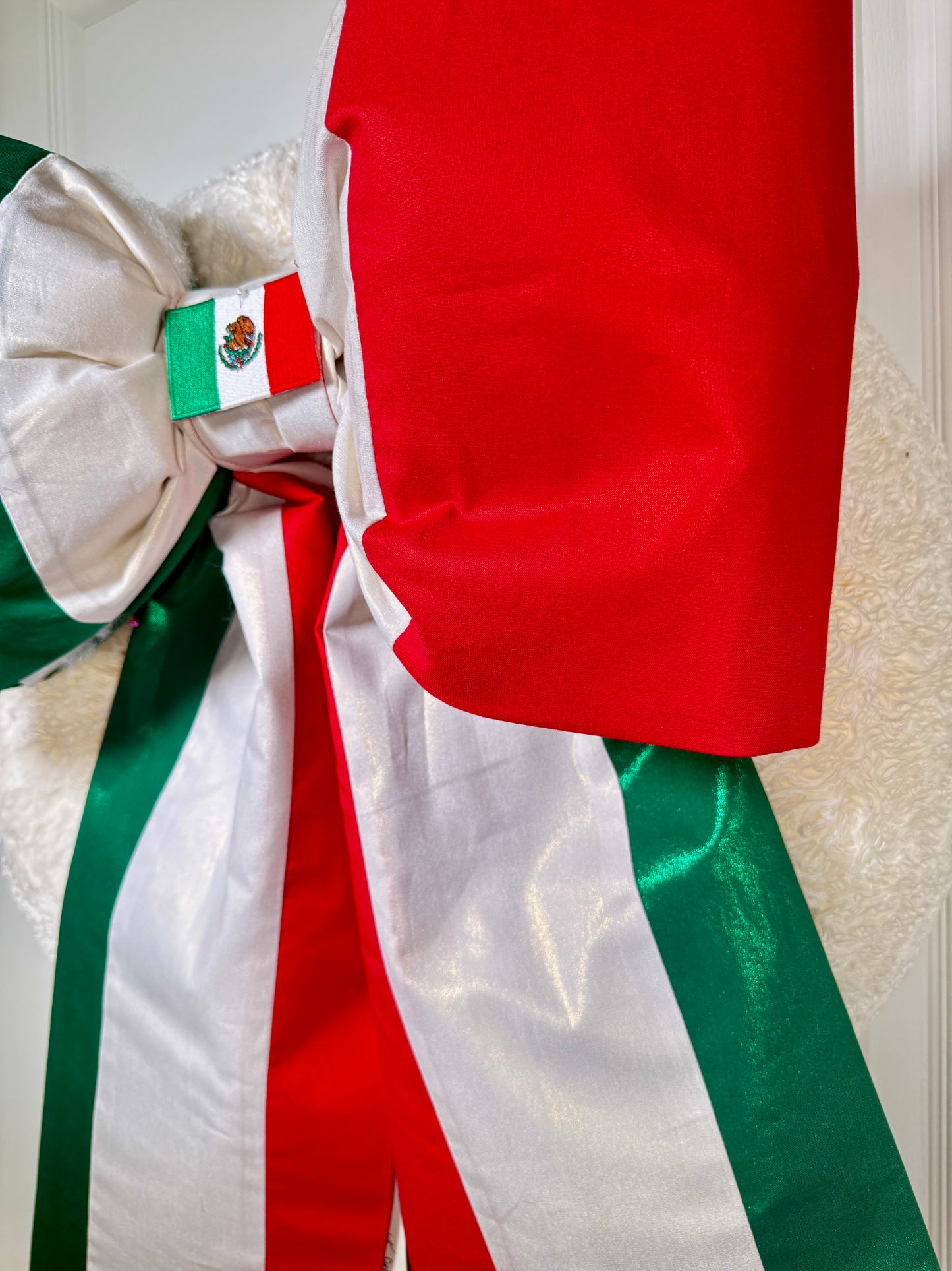 Mexico Flag Bow | Missionary Farewell Decor | Large Front Door Bow