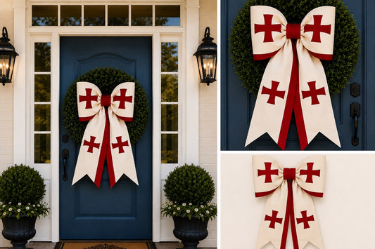Georgia COUNTRY Flag Bow | Missionary Farewell Decor | Large Front Door Bow