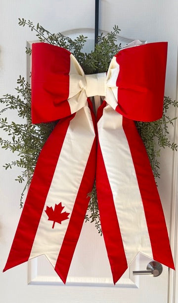 Canada Flag Bow | Missionary Farewell Decor | Large Front Door Bow