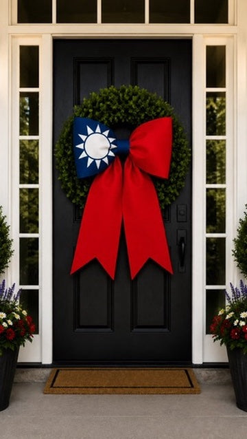 Taiwan  Flag Bow | Missionary Farewell Decor | Large Front Door Bow