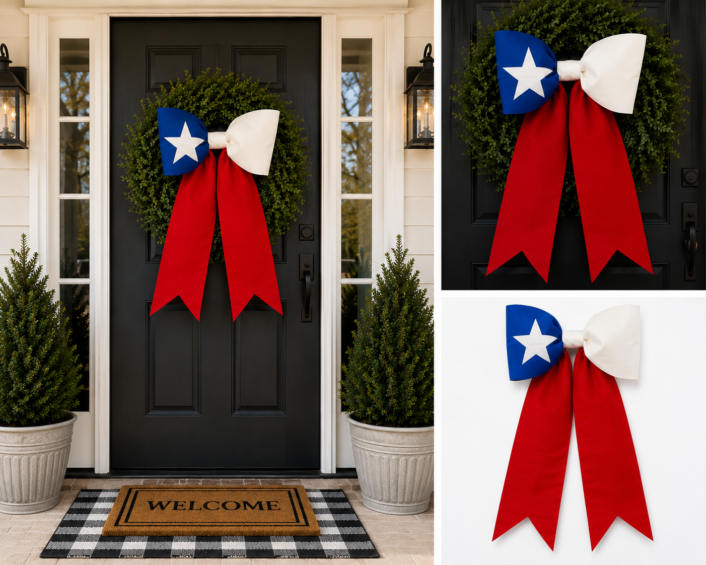 Chile Flag Bow | Missionary Farewell Decor | Large Front Door Bow