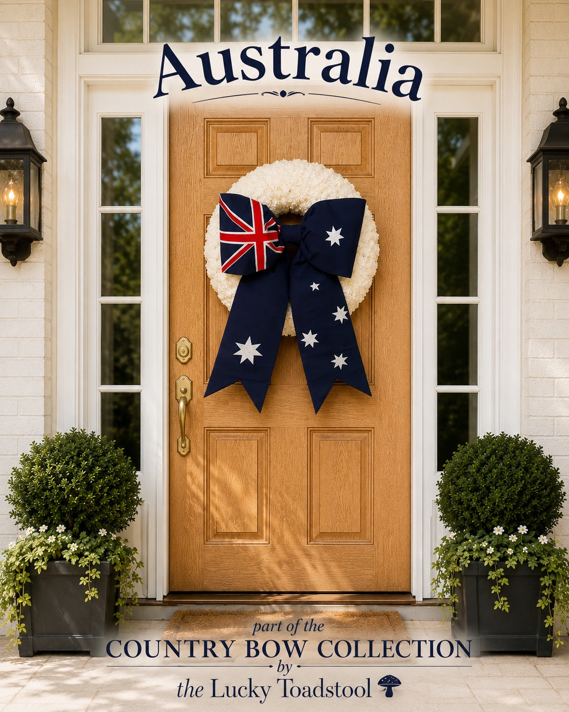 Australia Flag Bow | Missionary Farewell Decor | Large Front Door Bow