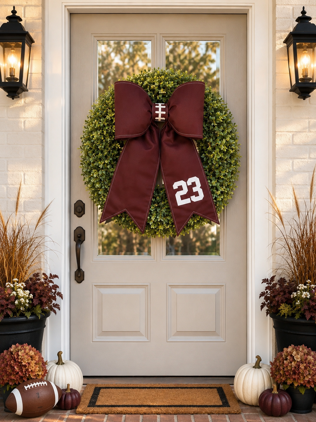 Oversized Football Bow: Game Day Door & Wreath Decor