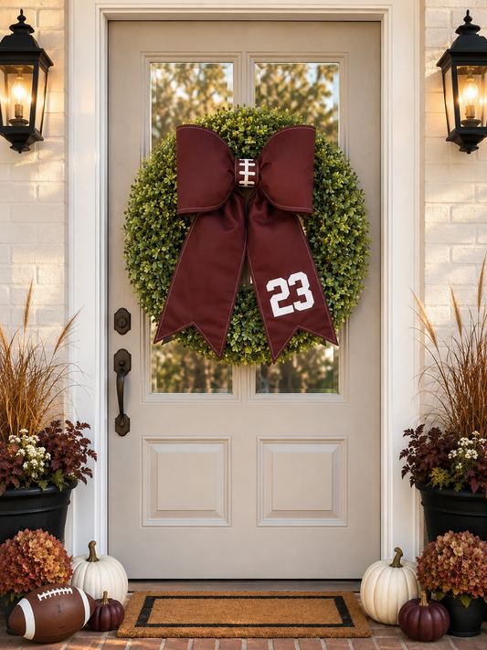 Oversized Football Bow: Game Day Door & Wreath Decor