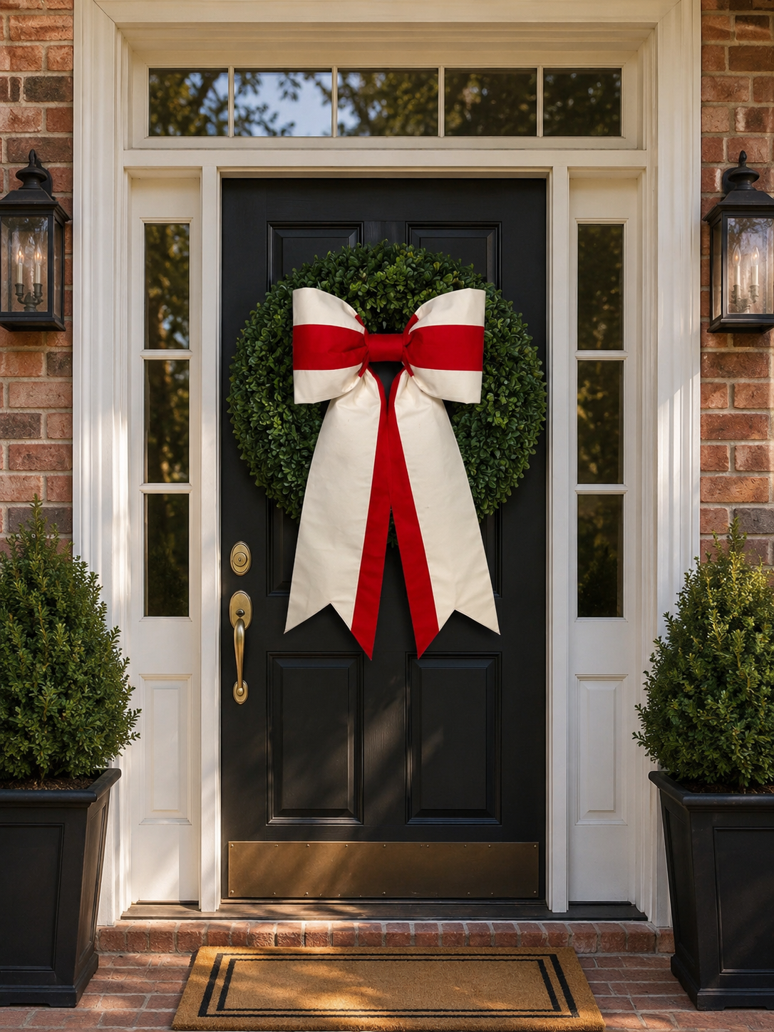 England Flag Bow | Missionary Farewell Decor | Large Front Door Bow