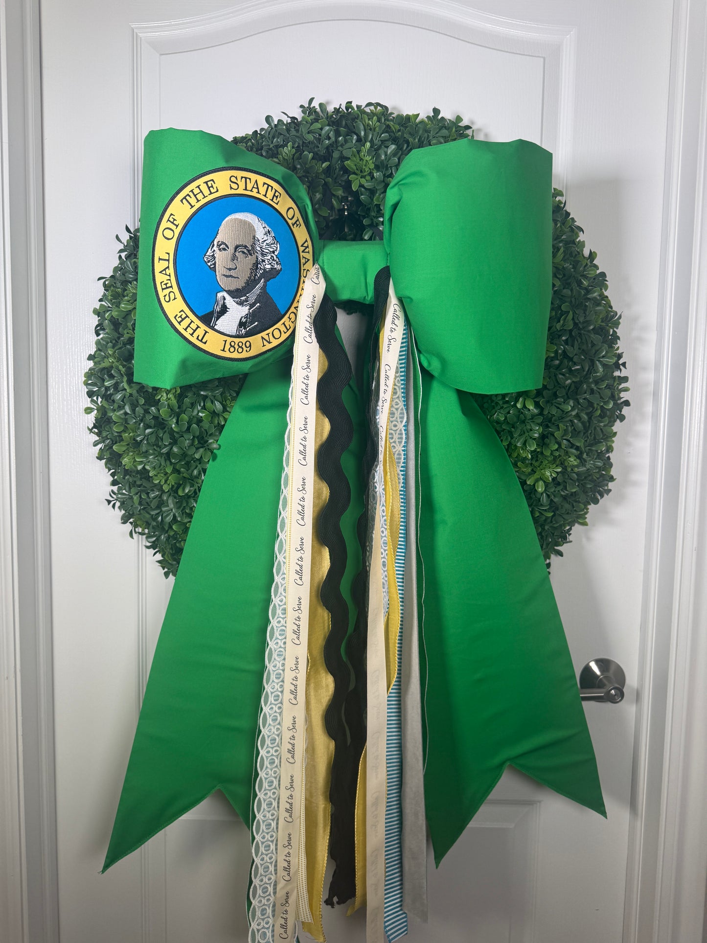 Washington State Flag Bow | Missionary Farewell Decor | Large Front Door Bow