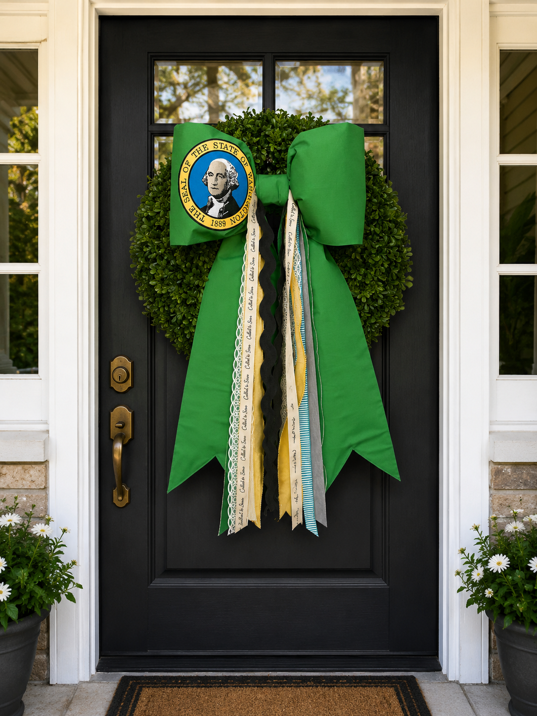 Washington State Flag Bow | Missionary Farewell Decor | Large Front Door Bow