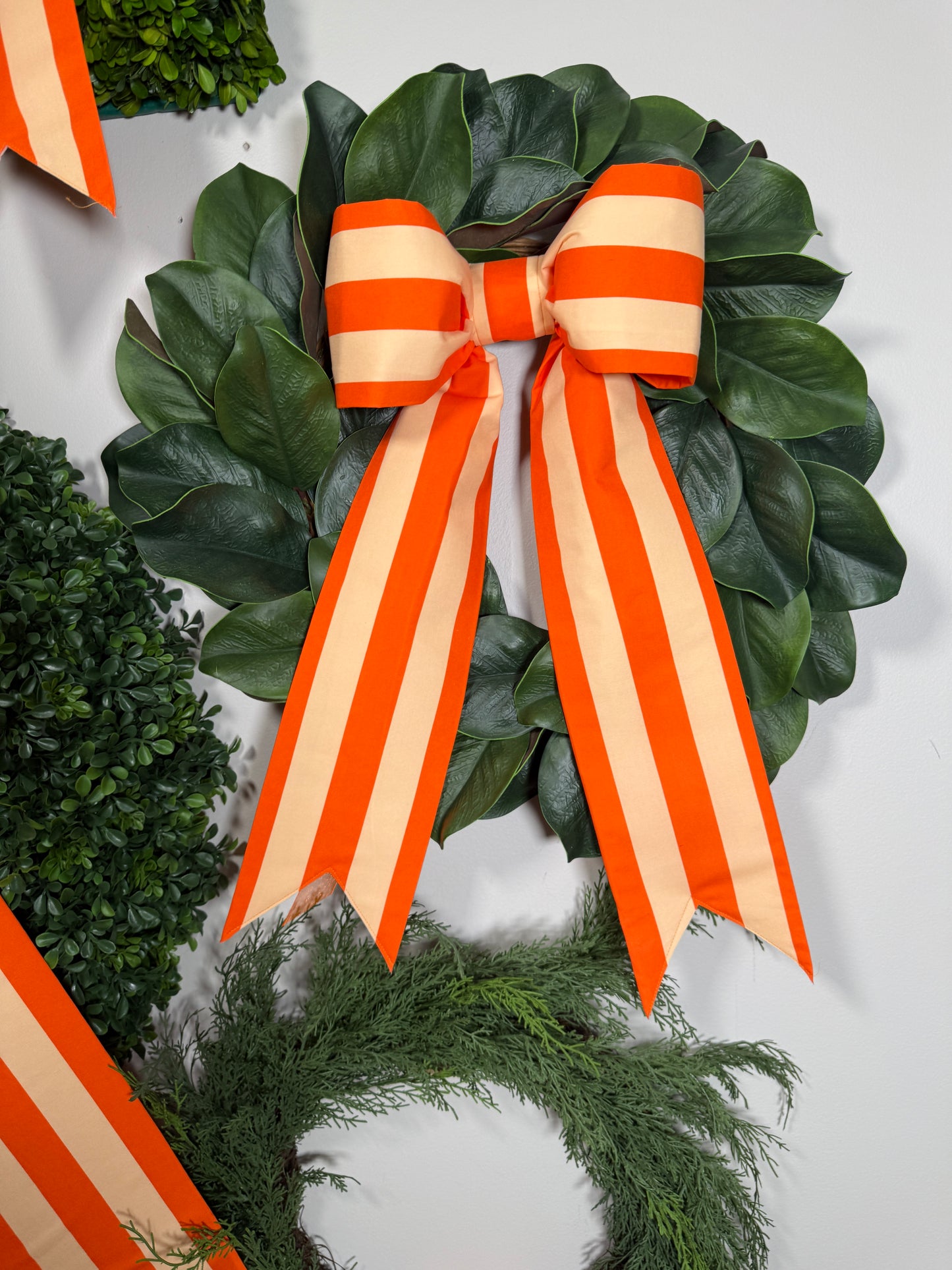 Orange Stripe Bow