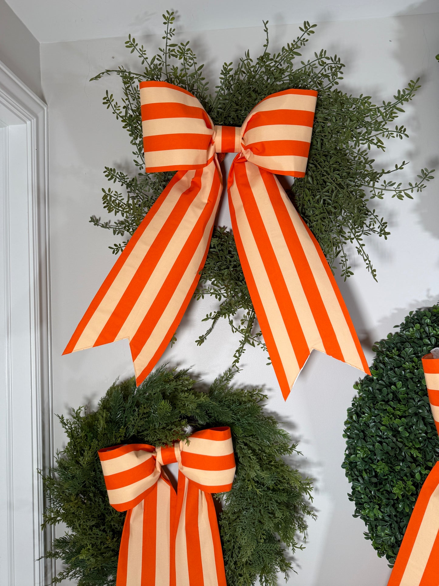 Orange Stripe Bow