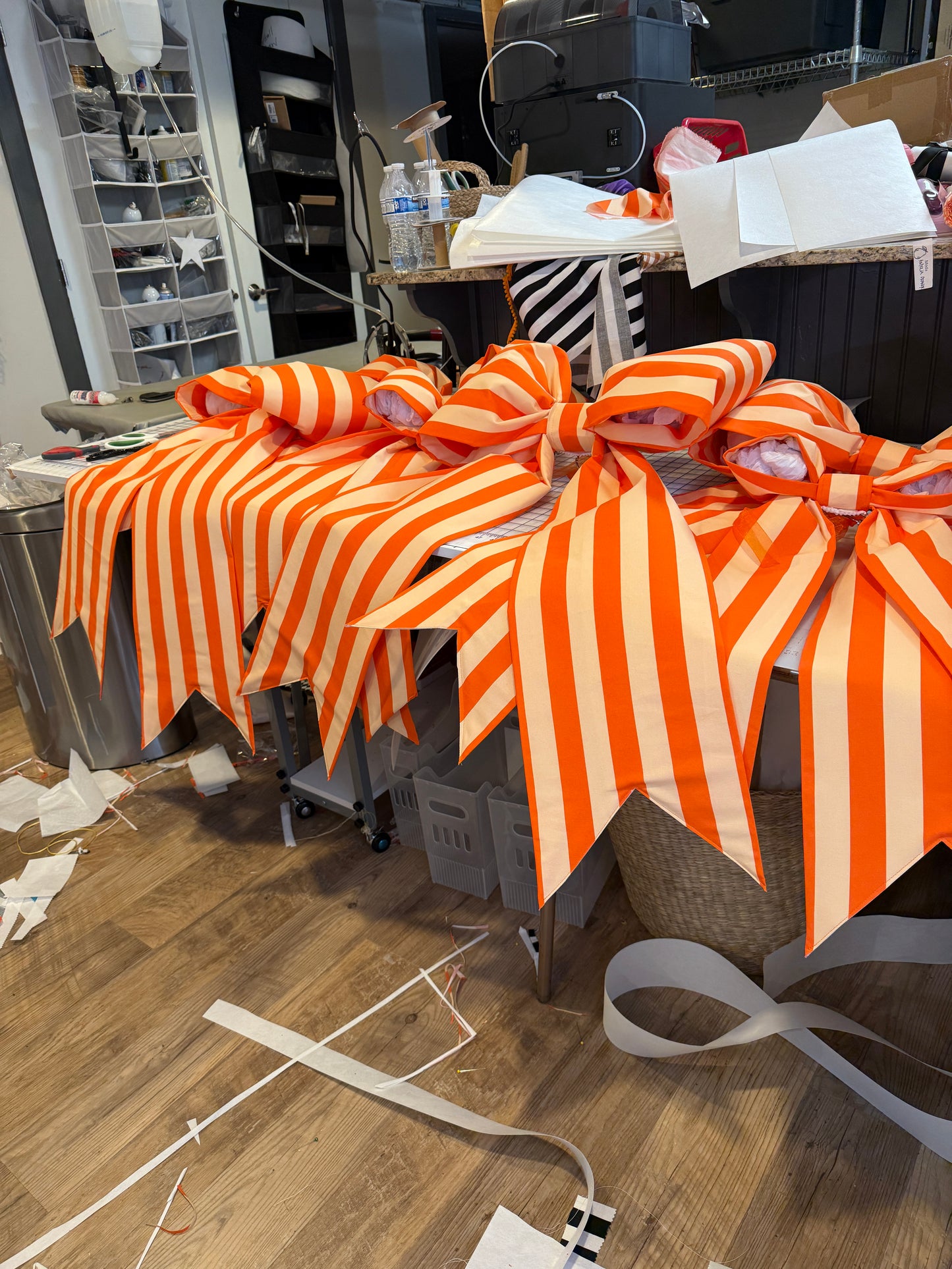 Orange Stripe Bow