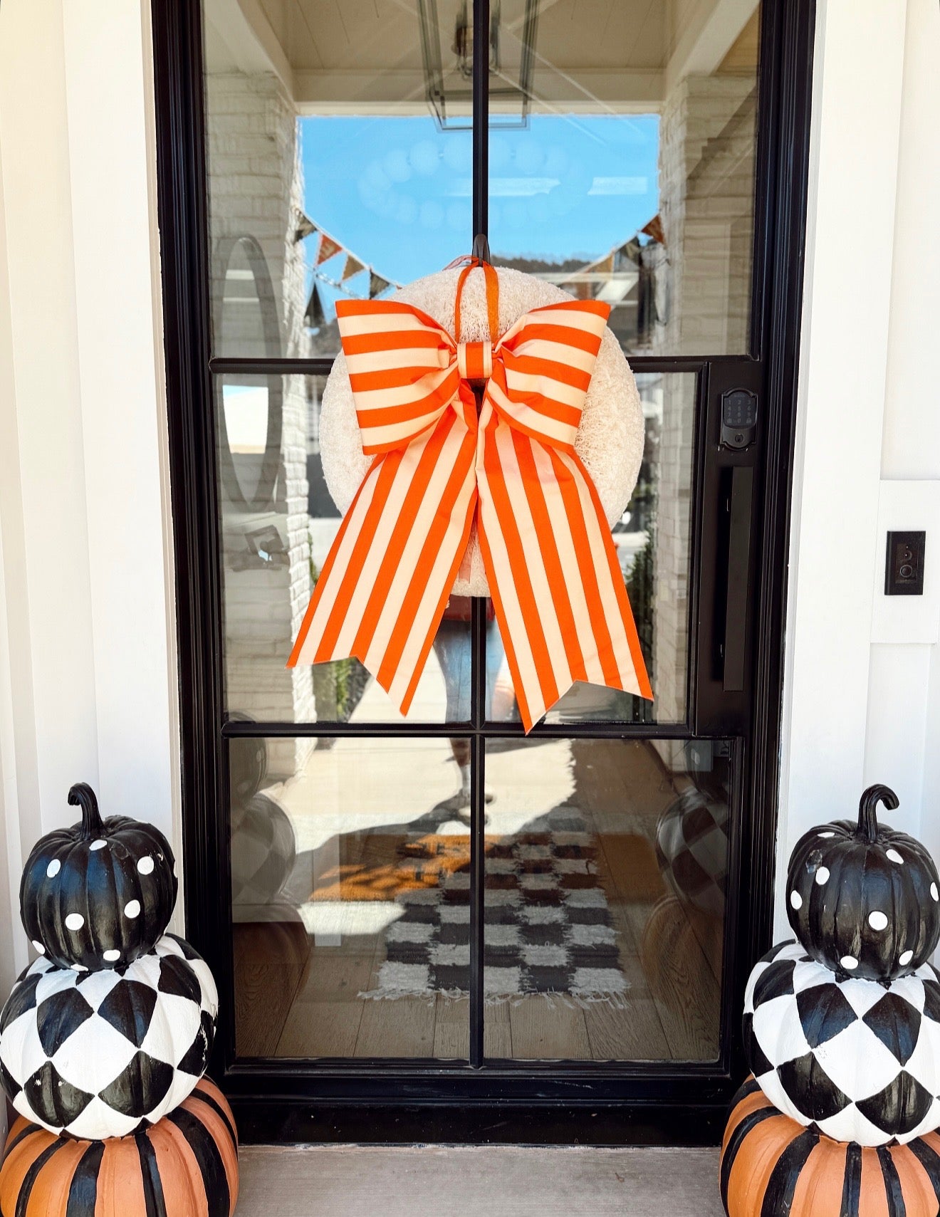 Orange Stripe Bow