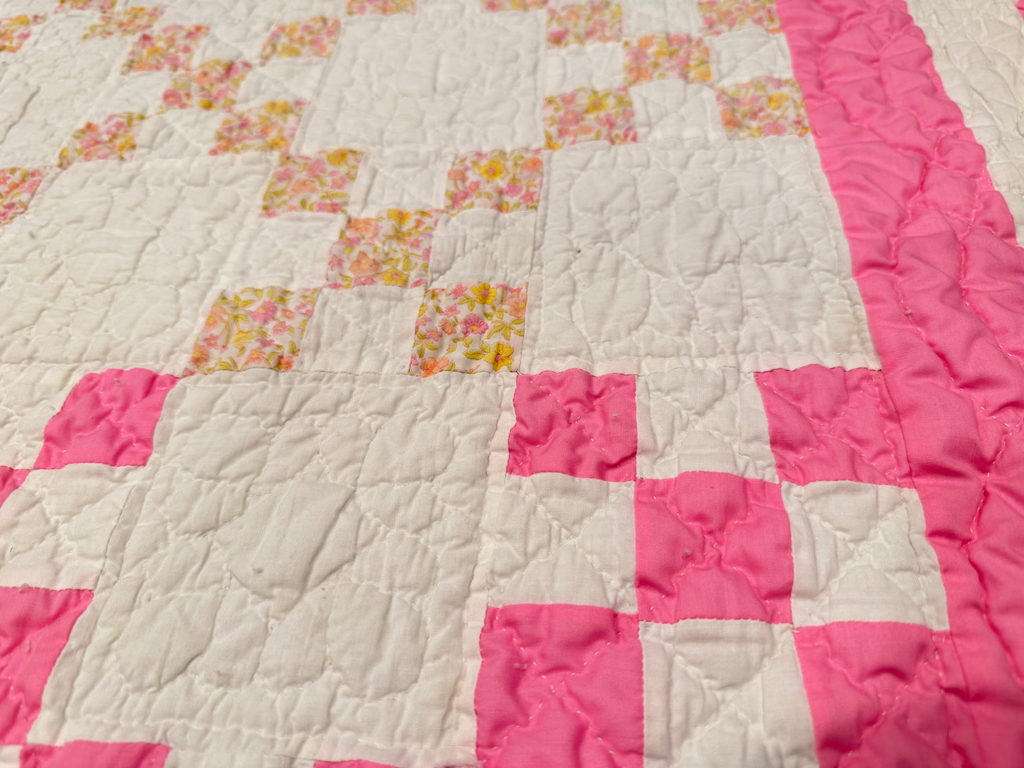 Pink Irish Chain Quilt