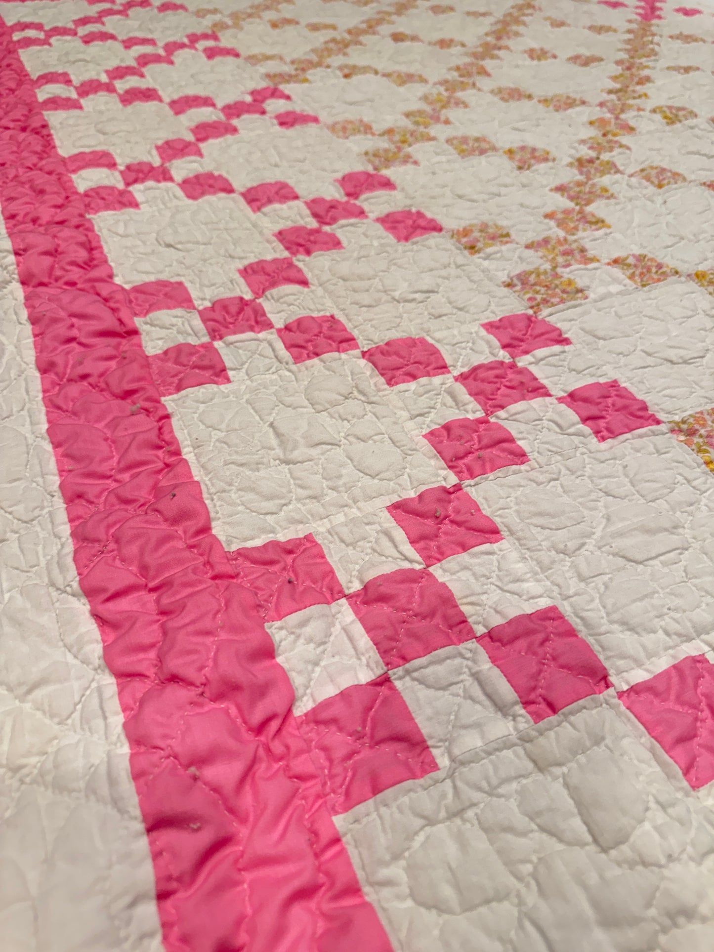 Pink Irish Chain Quilt