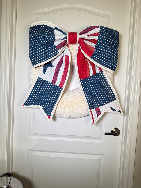 American Print Floppy Quilt Bow