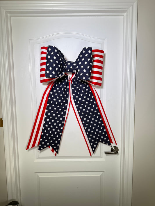 Double American Flag Bow
