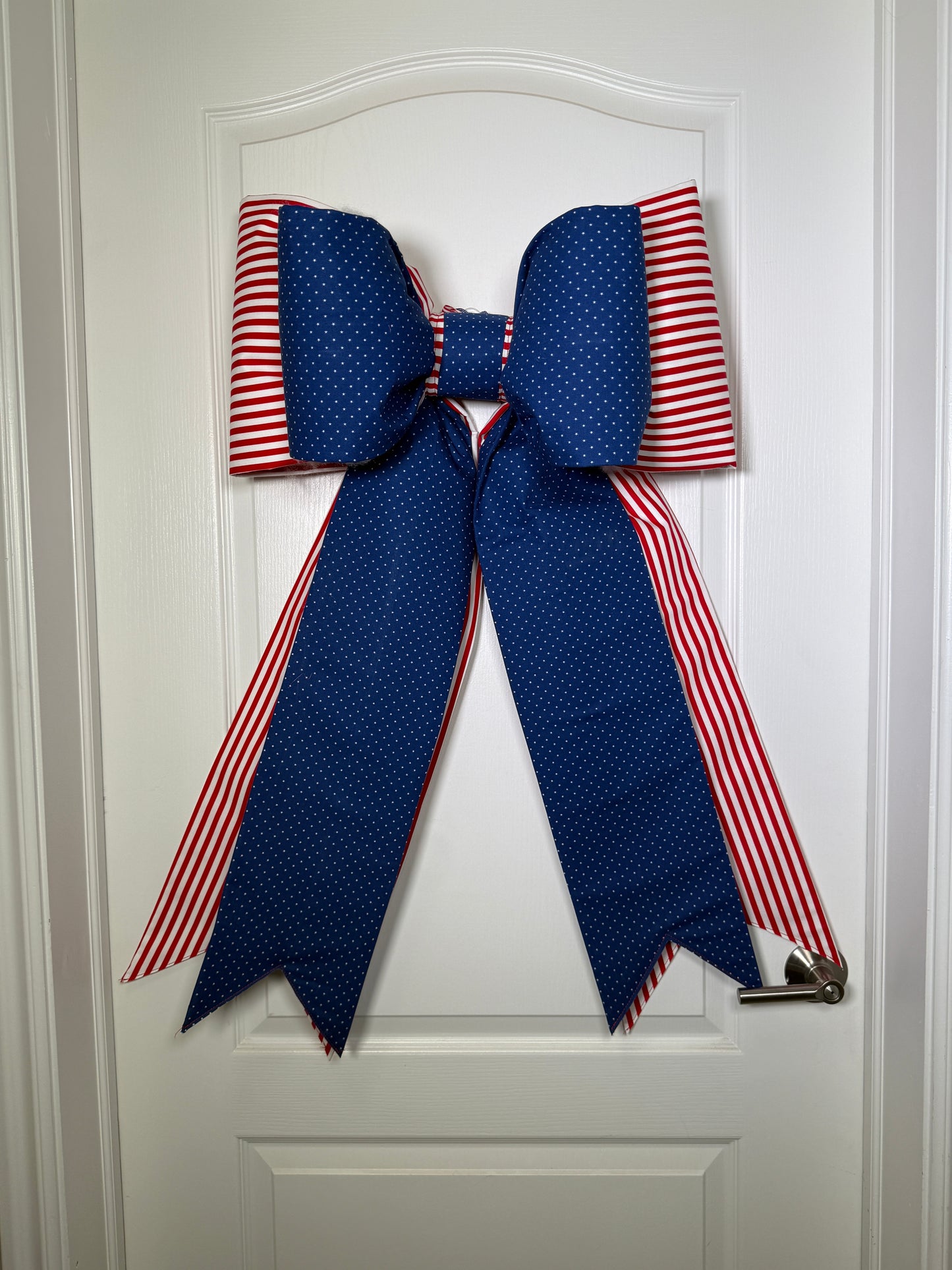 Double Patriotic Royal Stars abd Stripes Bow